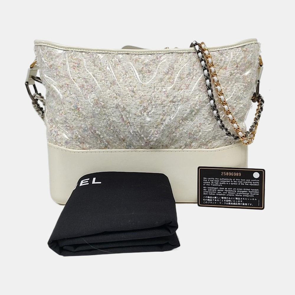 Chanel White Medium Gabrielle Hobo Bag
